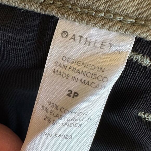 Athleta Flex Olive Green Straight Cropped Jeans Size 2 Petite - Picture 9 of 10